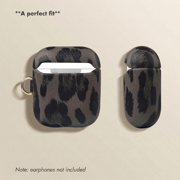 Selencia Sabi case leopard print  Apple AirPods 1 / 2 - Midnight Black