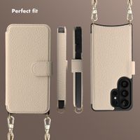 Selencia Riva Bookcase with MagSafe and phone strap Samsung Galaxy S26 Ultra - Beige