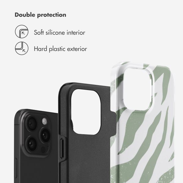 Selencia Vivid Back Cover Apple iPhone 15 Pro Max - Colourful Zebra Sage Green