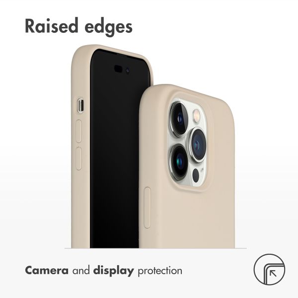 Accezz Liquid Silicone Back Cover Apple iPhone 14 Pro - Stone