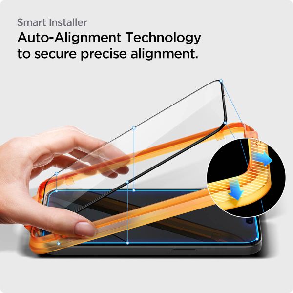 Spigen AlignMaster Full Screenprotector 2 Pack Apple iPhone 15 - Zwart