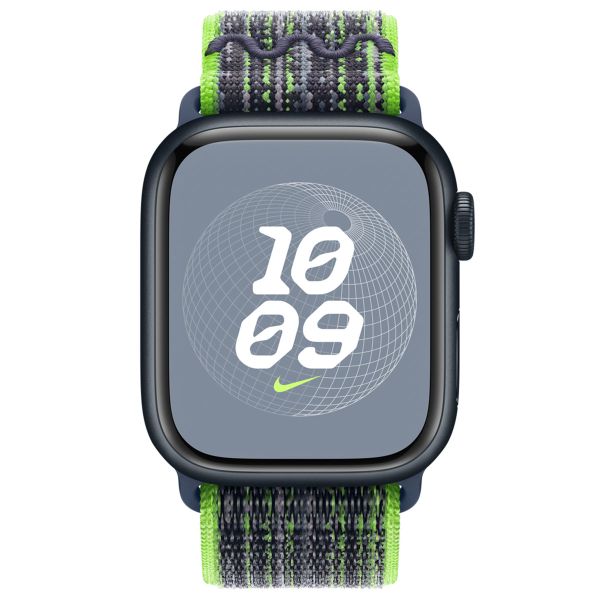 Apple Nike Sport Loop Band Apple Watch Series 1 t/m 9 / SE (38/40/41 mm) | Series 10 (42 mm) - Bright Green/Blue