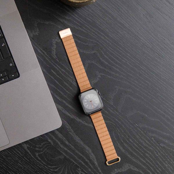 imoshion Magnetisch lederen bandje Apple Watch Series 1 - 11 / SE / Ultra (44/45/46/49 mm) - Bruin