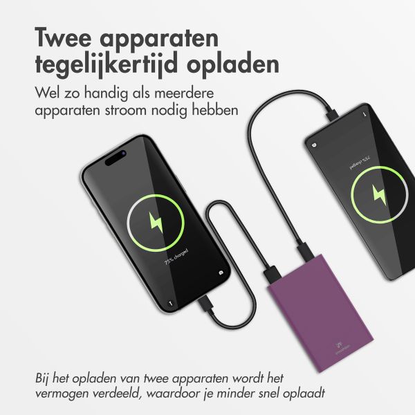 imoshion Ultra Series Aluminium Powerbank 10.000 mAh - Quick Charge en Power Delivery - Aubergine