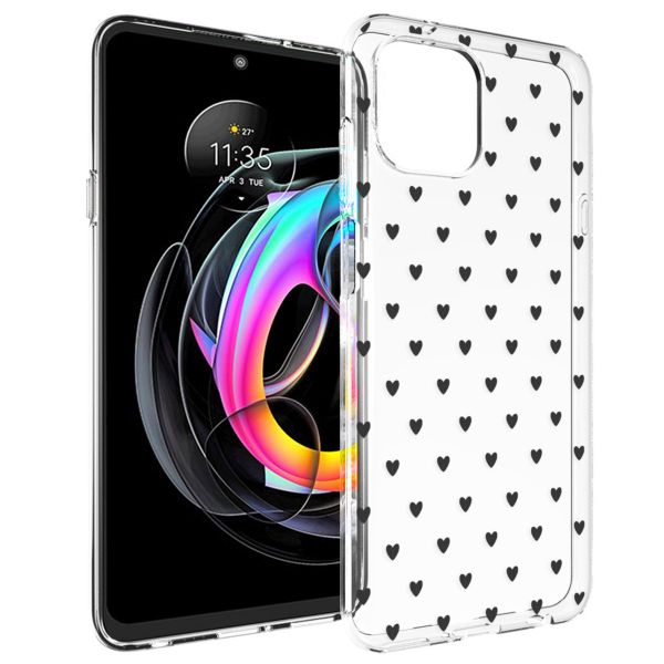 imoshion Design hoesje Motorola Edge 20 Lite - Hartjes - Zwart