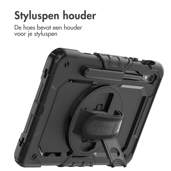 Accezz Rugged Backcover Shoulder Strap voor de Samsung Galaxy Tab S9 FE 10.9 inch / Tab S9 11.0 inch - Zwart