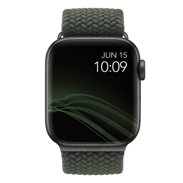 Uniq Aspen Braided bandje Apple Watch Series 1 t/m 10 / SE / Ultra (2) (44/45/46/49 mm) - Cypress Green