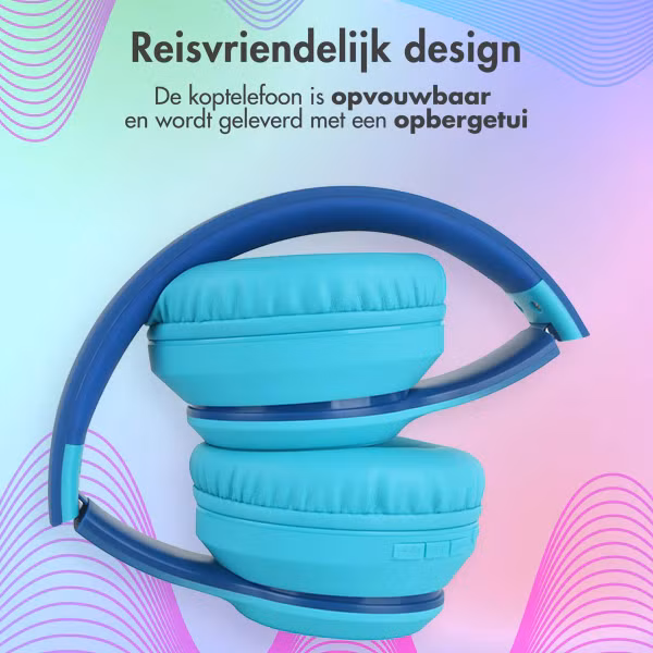imoshion Draadloze Kinderkoptelefoon LED Light - Decibelbegrenzer - Met AUX kabel - Cobalt Blue / Soft Blue