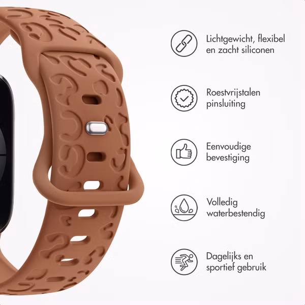 imoshion Siliconen bandje Panterprint Apple Watch Series 1 - 9 / SE (38/40/41 mm) | Series 10 / 11 (42 mm) - Bruin