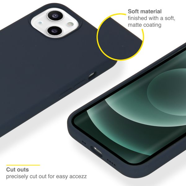 Accezz Liquid Silicone Backcover Apple iPhone 13 Mini - Donkerblauw