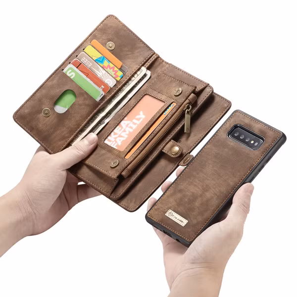 CaseMe Luxe Lederen 2 in 1 Portemonnee Bookcase Galaxy S10 Plus