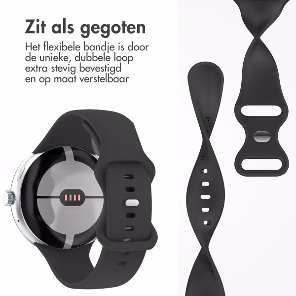 imoshion Siliconen⁺ bandje Google Pixel Watch 3 / 4 (45 mm) - Maat L - Zwart