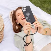imoshion Siliconen design hoesje met koord Apple iPhone 15 Pro - Dandelion Black