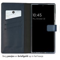 Selencia Echt Leren Bookcase Samsung Galaxy S24 Ultra - Donkerblauw