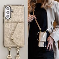 Selencia Sera Telefoonhoes met Koord en Envelop Pashouder Samsung Galaxy A57 (5G) - Champagne