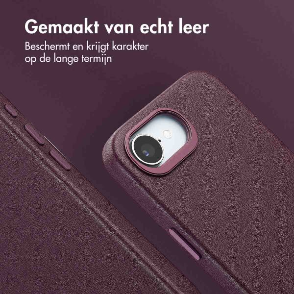 Accezz MagSafe Leather Backcover Apple iPhone 16e - Heath Purple