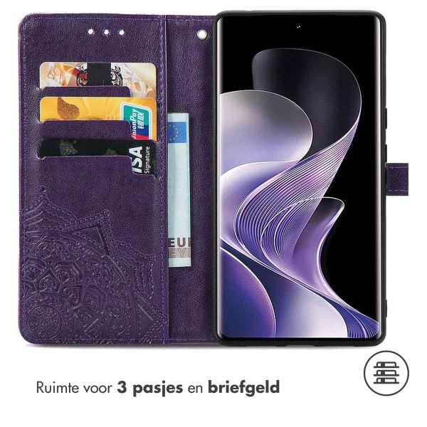 imoshion Mandala Bookcase Xiaomi Redmi Note 14 Pro Plus 5G - Paars