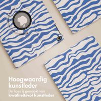 imoshion 360° Draaibare Design Bookcase Apple iPad 6 (2018) 9.7 inch / iPad 5 (2017) 9.7 inch - White Blue Stripes