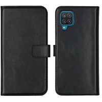 Selencia Echt Leren Bookcase Samsung Galaxy A12 - Zwart