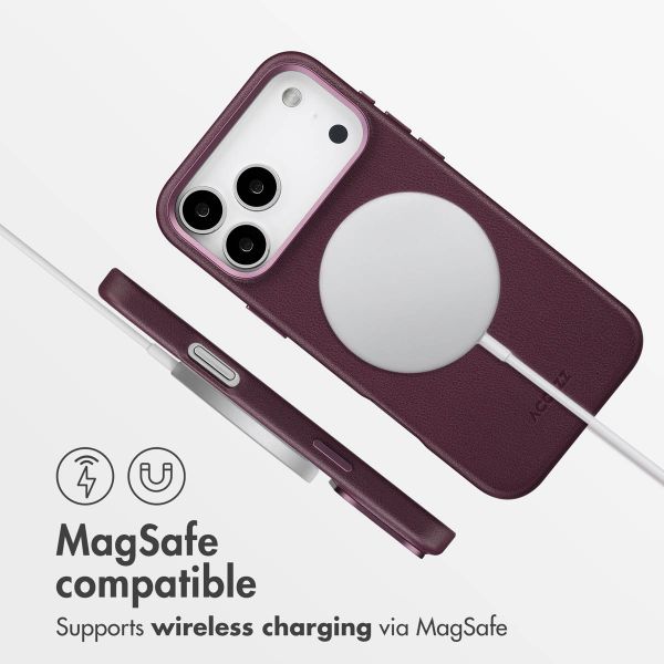 Accezz Leather Back Cover with MagSafe Apple iPhone 17 Pro Max - Heath Purple