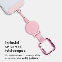 imoshion Uittrekbare Kabel met Karabijnhaak en Telefoonpad - Anti-diefstal Telefoonkoord - Roze