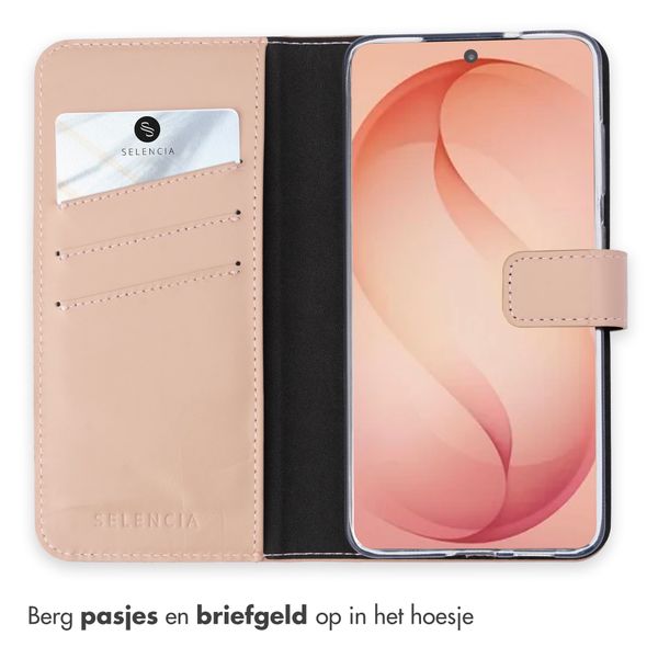 Selencia Echt Leren Bookcase Samsung Galaxy S26 Plus - Dusty Pink