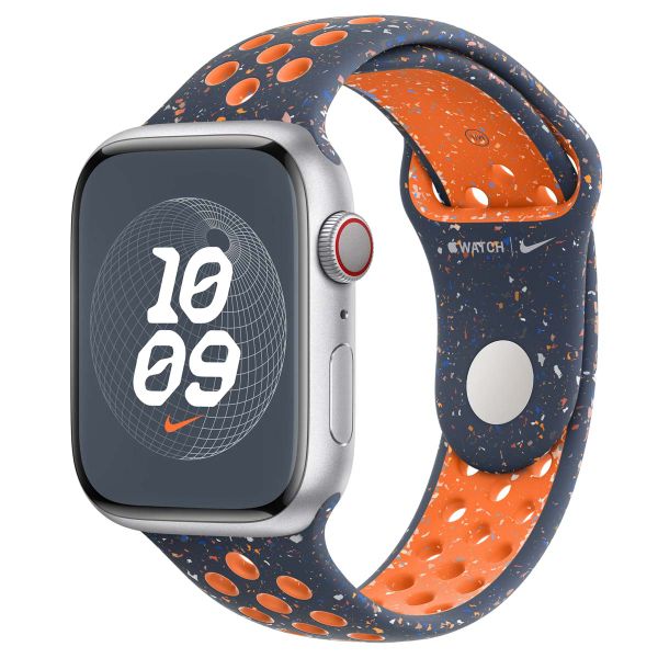 Apple Nike Sport Band Apple Watch Series 1 t/m 10 / SE / Ultra (2) (44/45/46/49 mm) - Maat S/M - Blue Flame