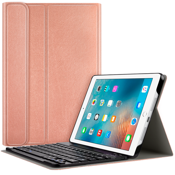 Bluetooth Keyboard Bookcase iPad 4 (2012) 9.7 inch / 3 (2012) 9.7 inch / 2 (2011) 9.7 inch - Rosé Goud