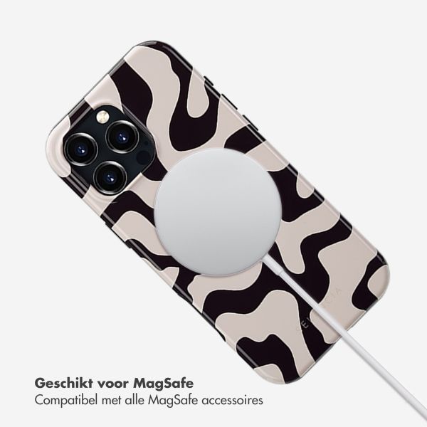 Selencia Vivid Tough Backcover met MagSafe iPhone 16 Pro Max - Art Wave Black