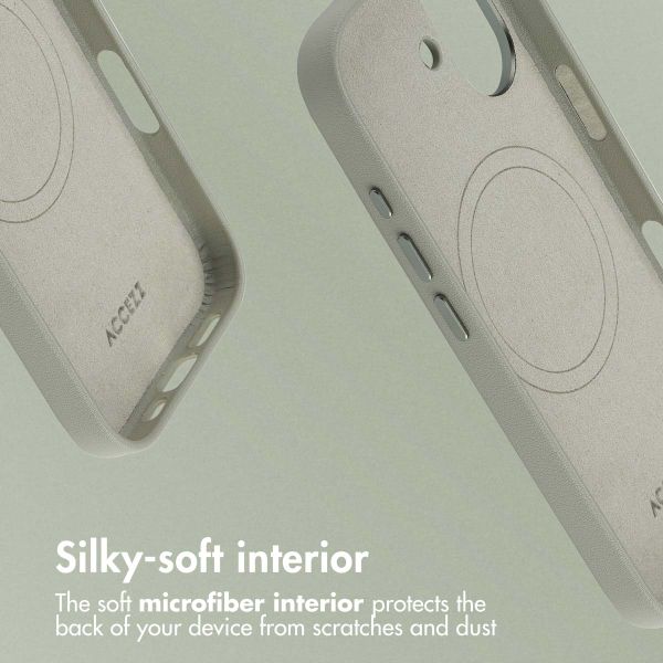 Accezz Leather Back Cover with MagSafe Apple iPhone 17 - Light Grey