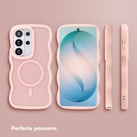 Selencia Wavy Backcover met MagSafe Samsung Galaxy S26 Ultra - Soft Pink