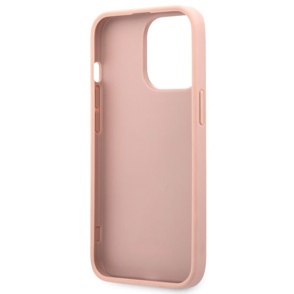 Guess 4G Metal Logo Saffiano Backcover iPhone 13 Pro - Roze