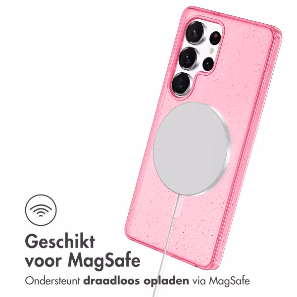 imoshion Sparkle Backcover met MagSafe Samsung Galaxy S24 Ultra - Glitter Roze