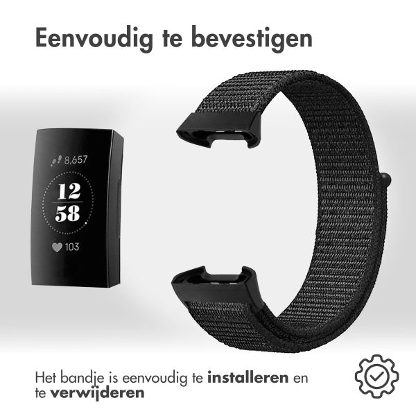 imoshion Nylon bandje Fitbit Charge 3 / 4 - Zwart