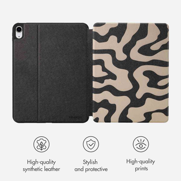Selencia Vivid Tablet Case Apple iPad 11 (2025) 11 inch A16 / iPad 10 (2022) 10.9 inch - Art Wave Black