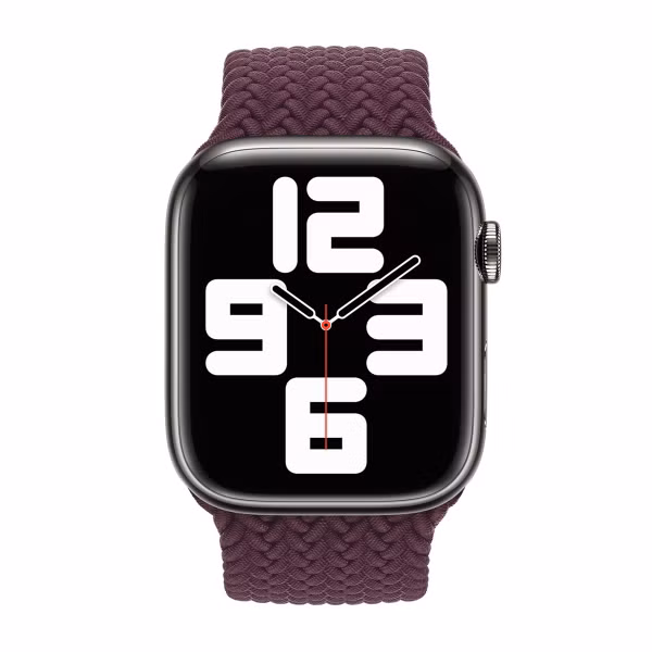 Apple Gevlochten solobandje Apple Watch | 38/40/41/42 mm - Maat 9 - Dark Cherry