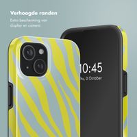 Selencia Vivid Tough Backcover met MagSafe iPhone 15 - Zebra Winter Sky Titanium Yellow