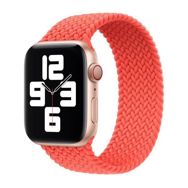 Apple Gevlochten solobandje Apple Watch | 38/40/41/42 mm - Maat 3 - Electric Orange