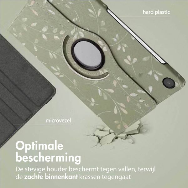 imoshion 360° Draaibare Design Bookcase Samsung Galaxy Tab A9 Plus - Green Flowers