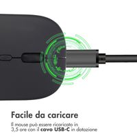 imoshion Draadloze muis - Oplaadbare computermuis + 2.4G USB-A adapter - Zwart