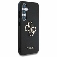 Guess 4G Metal Logo Saffiano Backcover Samsung Galaxy S25 - Zwart