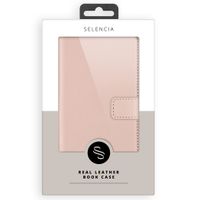 Selencia Echt Leren Bookcase Samsung Galaxy A51 - Dusty Pink