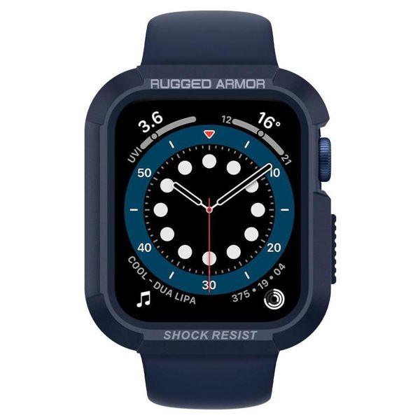 Spigen Rugged Armor™ Case voor de Apple Watch Series 4-6 / SE - 44 mm - Blauw