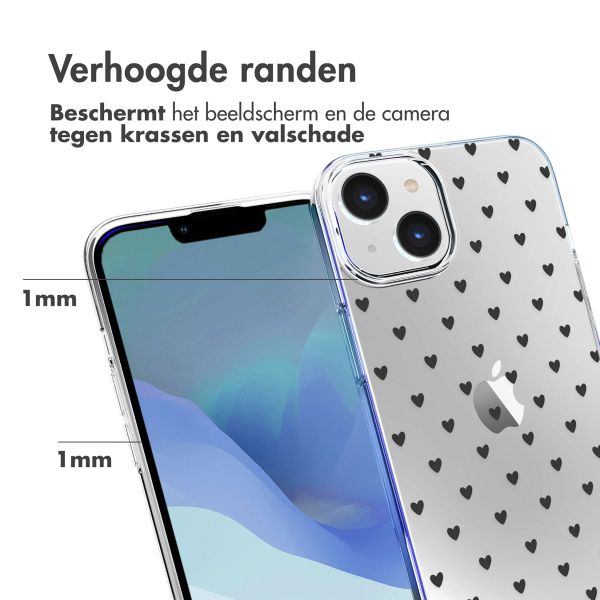 imoshion Design hoesje iPhone 14 - Hartjes - Zwart