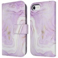 imoshion Design Bookcase iPhone SE (2022 / 2020) / 8 / 7 / 6(s) - Purple Marble