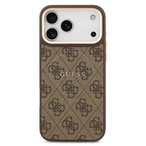 Guess Classic 4G Logo Backcover met MagSafe Apple iPhone 17 Pro Max - Bruin