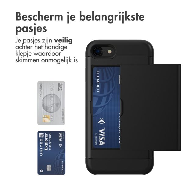 imoshion Backcover met pasjeshouder iPhone SE (2022 / 2020) / 8 / 7 - Zwart