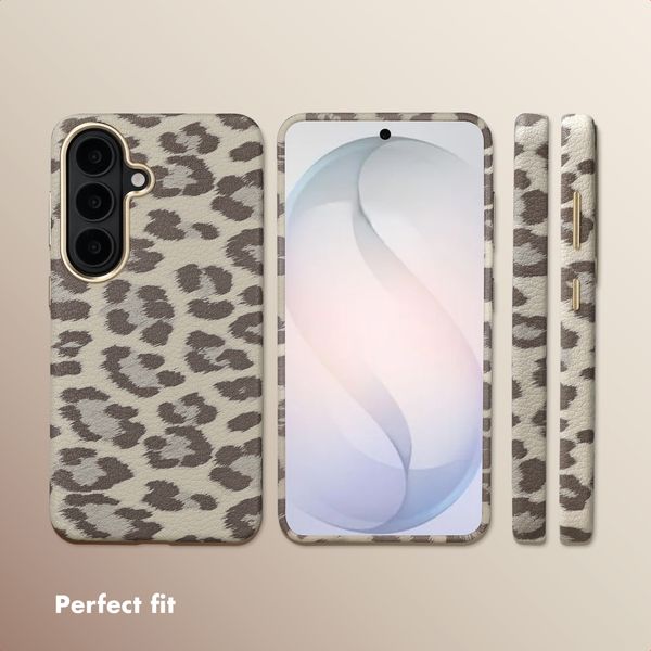 Selencia Sabi Back Cover Panther Print with MagSafe Samsung Galaxy S26 - Soft Ivory