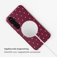 Selencia Vivid Backcover met MagSafe Samsung Galaxy S25 - Happy Dots Burgundy