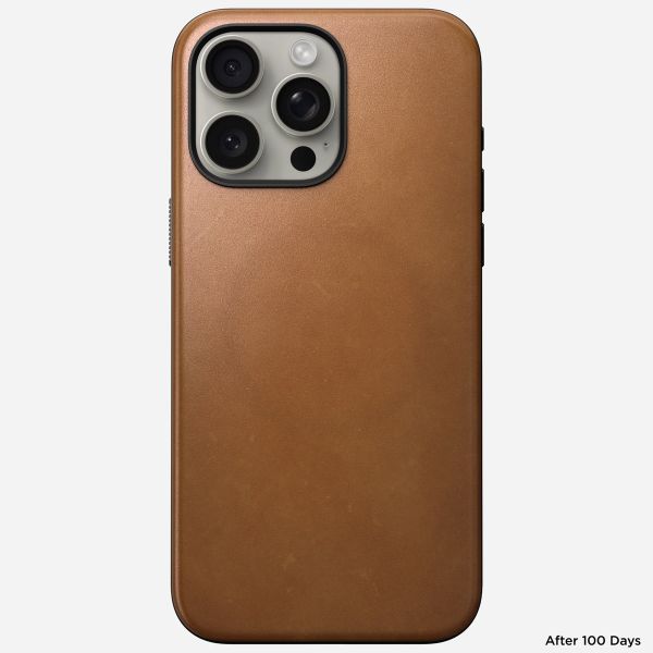 Nomad Modern Leather Case met MagSafe Apple iPhone 15 Pro Max - English Tan